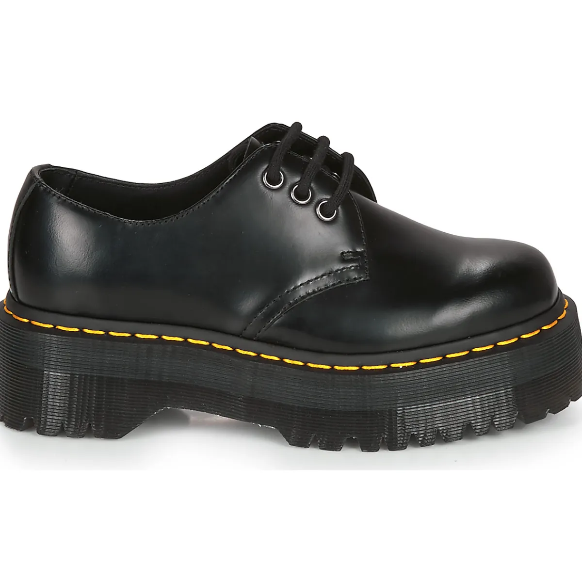Dr. Martens 1461 QUAD BLACK POLISHED SMOOTH-Homme Derbies & Richelieu