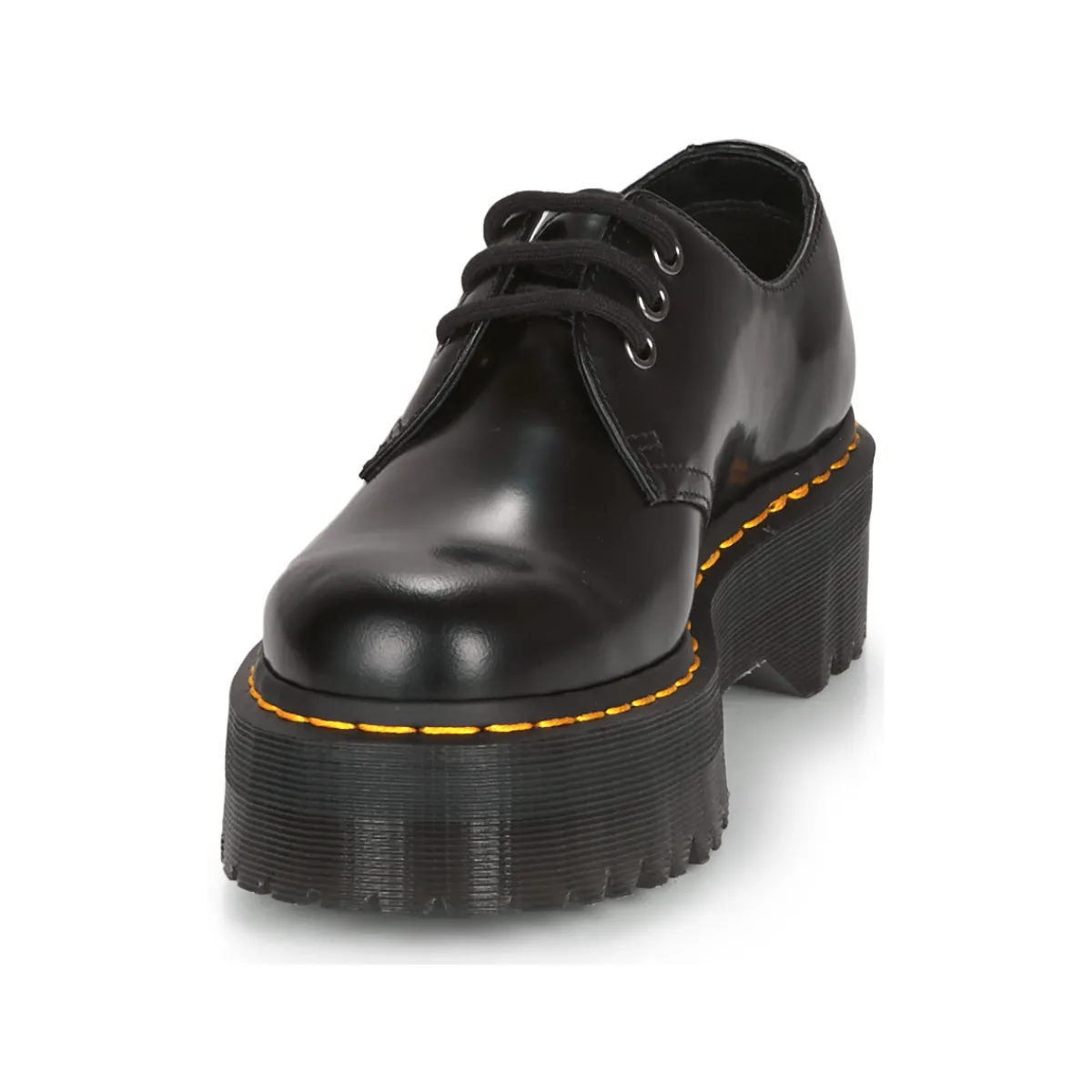 Dr. Martens 1461 QUAD BLACK POLISHED SMOOTH-Homme Derbies & Richelieu