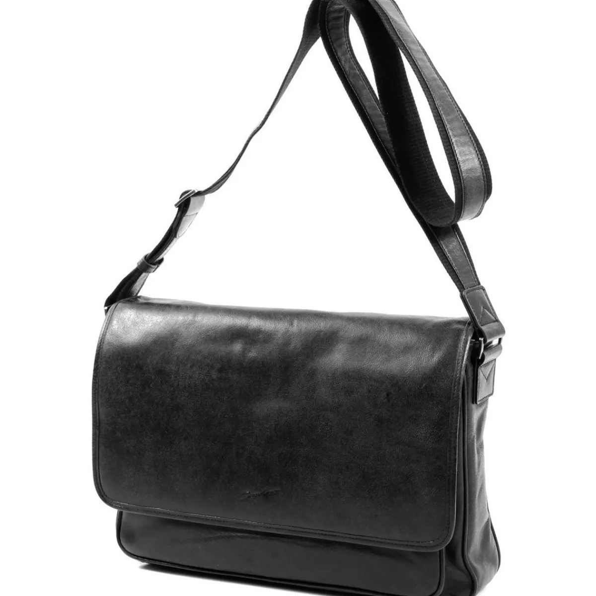 Gerard Henon Besace En Cuir De Vachette Vieilli Pleine Fleur GH 8352-Homme Besaces / Sacs Bandoulière