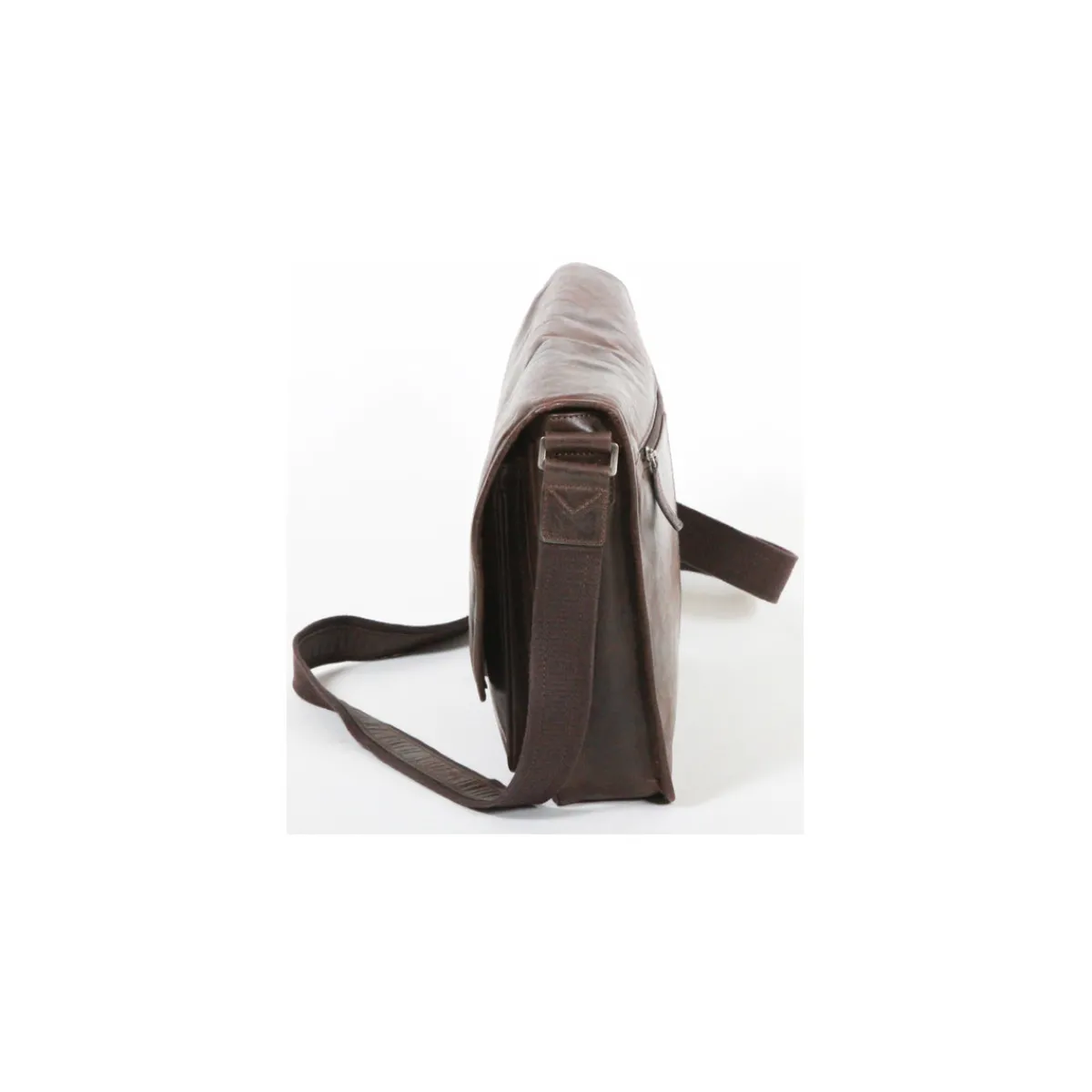 Gerard Henon Besace En Cuir De Vachette Vieilli Pleine Fleur GH 8352-Homme Besaces / Sacs Bandoulière