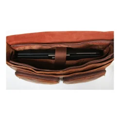 Gerard Henon Besace Outland En Cuir De Vachette Vieilli Pleine Fleur GH 8360-Homme Besaces / Sacs Bandoulière