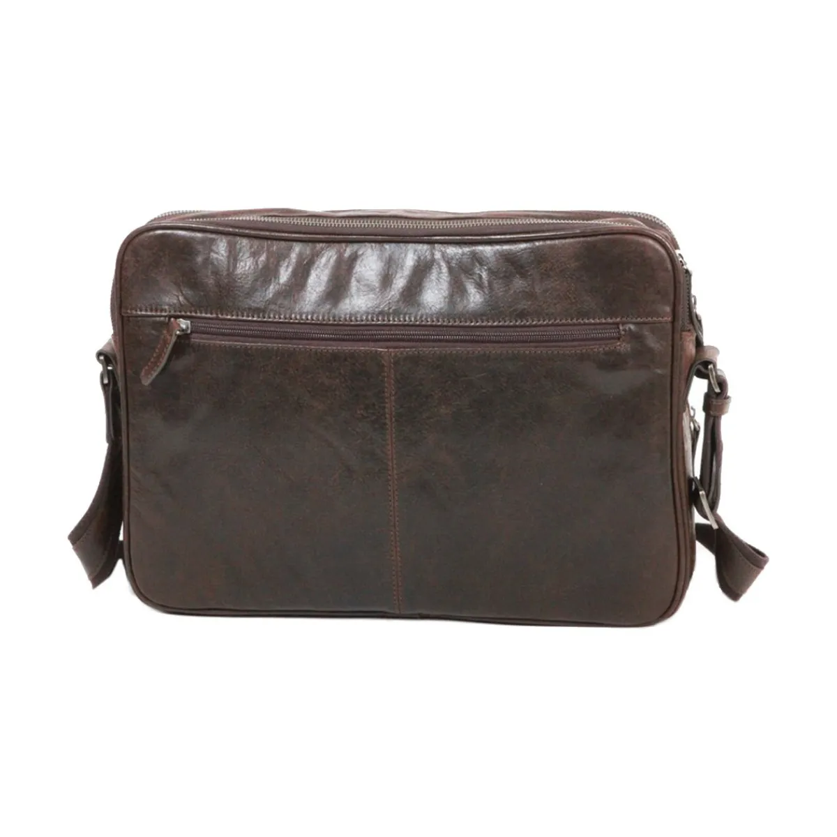 Gerard Henon Besace Outland En Cuir De Vachette Vieilli Pleine Fleur GH 8354-Homme Besaces / Sacs Bandoulière