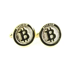 Tony & Paul Boutons de manchette Bitcoin doré-Homme Bijoux