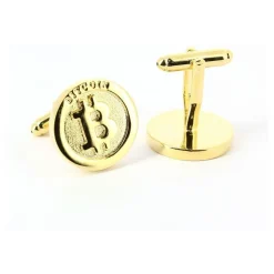 Tony & Paul Boutons de manchette Bitcoin doré-Homme Bijoux
