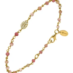 Orusbijoux Bracelet Argent Goutte Serti Blanc Pierres Quartz Rose-Homme Bijoux