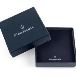 Maserati Bracelet en acier recyclé et cuir-Homme Bijoux