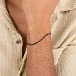 Cleor Bracelet en argent 925/1000 et zircon-Homme Bijoux