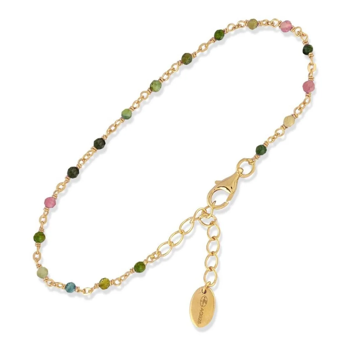 Orusbijoux Bracelet En Argent Pierres Tourmaline-Homme Bijoux