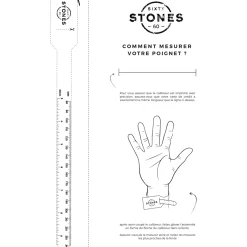 Sixtystones Bracelet Heishi Agate Noire-XXL-22cm-Homme Bijoux