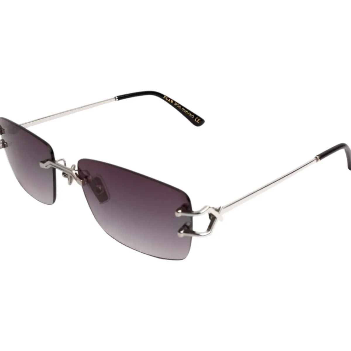 Xlab Burano Lunettes de soleil, Argent/Fumée, 59 mm-Homme Lunettes De Soleil
