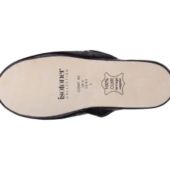 Isotoner Chausson mules cuir Homme-Homme Pantoufles / Chaussons