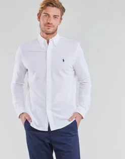 Polo Ralph Lauren CHEMISE AJUSTEE COL BOUTONNE EN POLO FEATHERWEIGHT-Homme Chemises