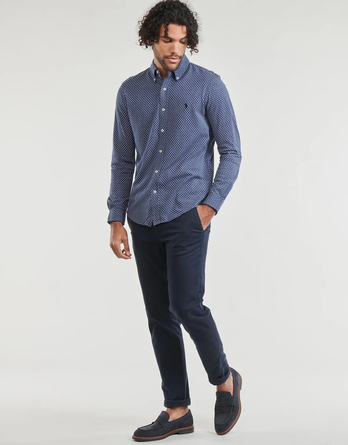 Polo Ralph Lauren CHEMISE AJUSTEE COL BOUTONNE EN POLO FEATHERWEIGHT-Homme Chemises
