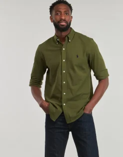 Polo Ralph Lauren CHEMISE AJUSTEE COL BOUTONNE EN POLO FEATHERWEIGHT-Homme Chemises