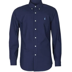 Polo Ralph Lauren CHEMISE AJUSTEE EN POPLINE DE COTON COL BOUTONNE-Homme Chemises