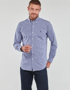 Polo Ralph Lauren CHEMISE AJUSTEE EN POPLINE DE COTON COL BOUTONNE-Homme Chemises