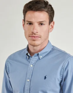 Polo Ralph Lauren CHEMISE AJUSTEE SLIM FIT EN OXFORD LEGER-Homme Chemises