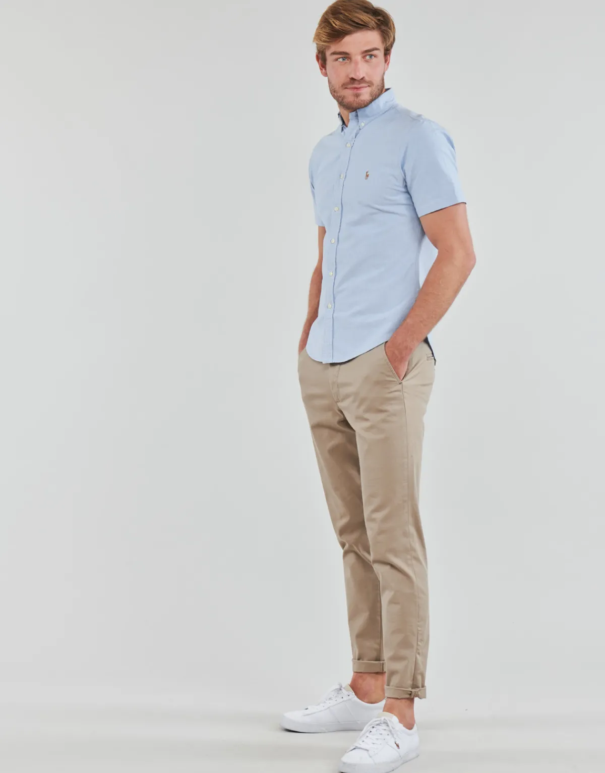 Polo Ralph Lauren CHEMISE AJUSTEE SLIM FIT EN OXFORD UNIE-Homme Chemises
