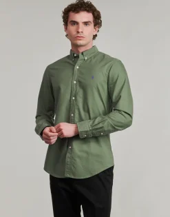 Polo Ralph Lauren CHEMISE AJUSTEE SLIM FIT EN OXFORD LEGER-Homme Chemises