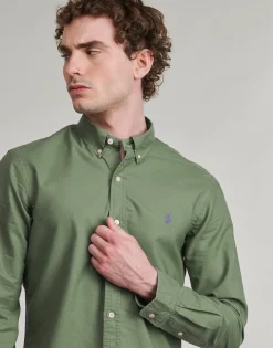 Polo Ralph Lauren CHEMISE AJUSTEE SLIM FIT EN OXFORD LEGER-Homme Chemises