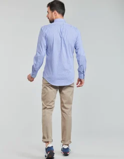Polo Ralph Lauren CHEMISE AJUSTEE SLIM FIT EN POPELINE RAYE-Homme Chemises