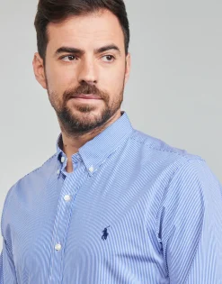 Polo Ralph Lauren CHEMISE AJUSTEE SLIM FIT EN POPELINE RAYE-Homme Chemises
