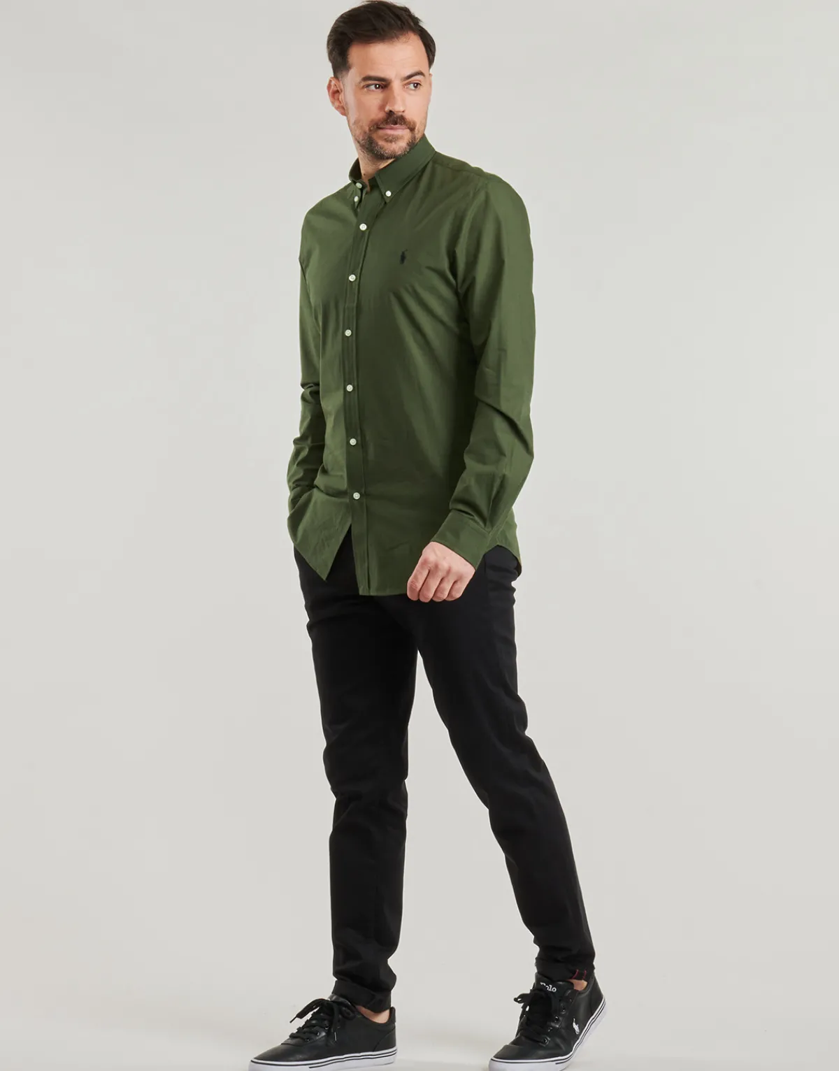 Polo Ralph Lauren CHEMISE AJUSTEE SLIM FIT EN POPELINE UNIE-Homme Chemises