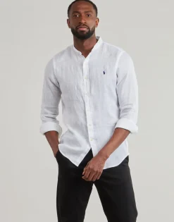 Polo Ralph Lauren CHEMISE AJUSTEE SLIM FIT EN LIN COL MAO-Homme Chemises