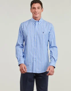Polo Ralph Lauren CHEMISE COUPE DROITE EN POPLINE DE COTON COL BOUTONNE-Homme Chemises
