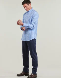 Polo Ralph Lauren CHEMISE COUPE DROITE EN POPLINE DE COTON COL BOUTONNE-Homme Chemises
