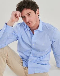 Polo Ralph Lauren CHEMISE COUPE DROITE EN POPELINE MICRO MOTIF-Homme Chemises