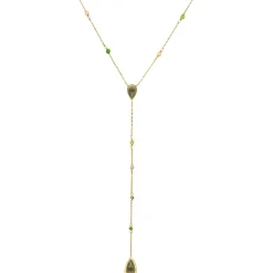 Orusbijoux Collier Argent Cravate Pierres Multi Tourmaline-Homme Bijoux