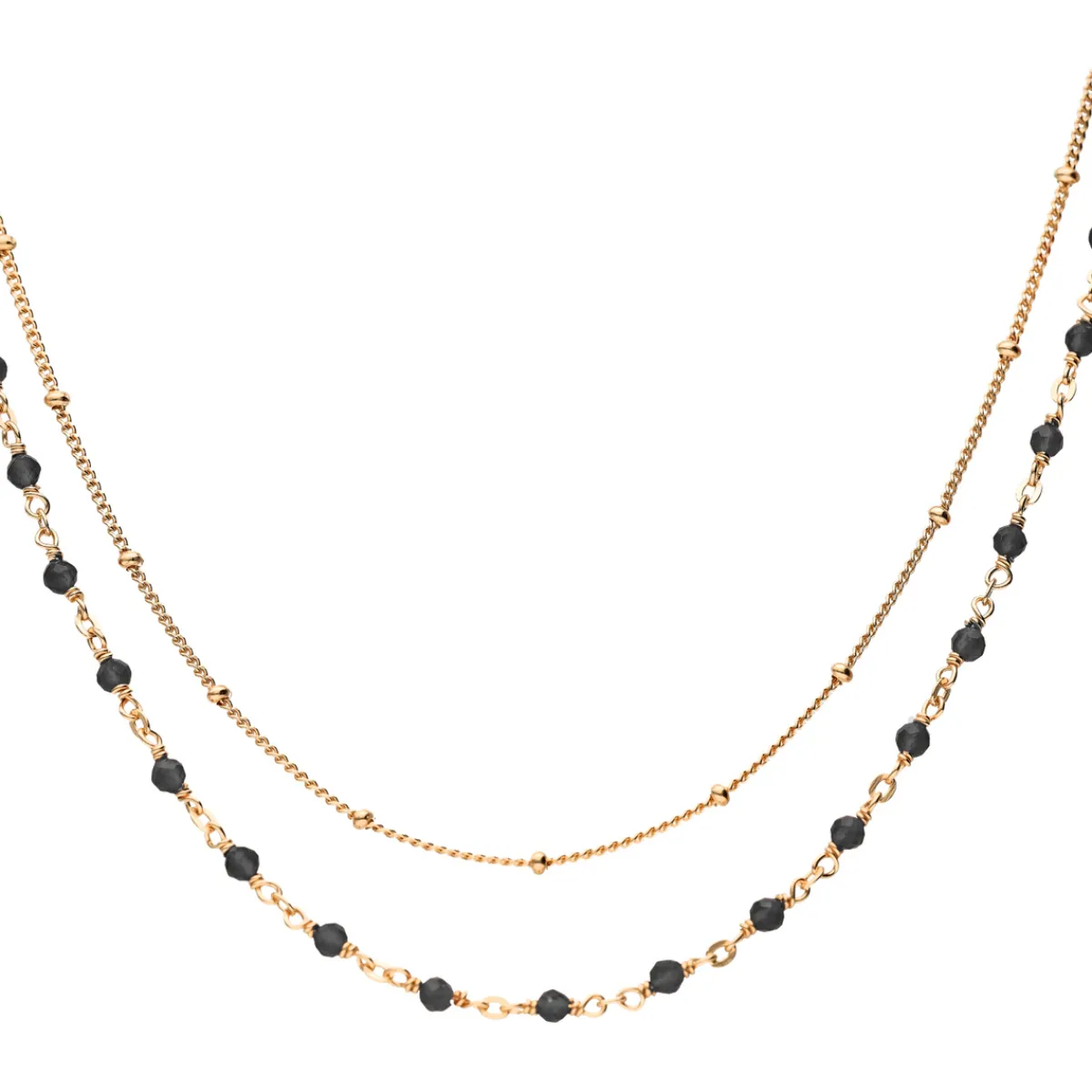 Orusbijoux Collier Argent Double Chaine Et Pierres Naturelles-Homme Bijoux