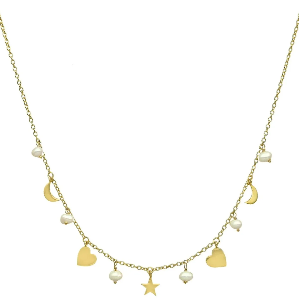 Orusbijoux Collier Argent étoile Cœur Et Perles Naturelles-Homme Bijoux