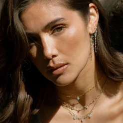 Orusbijoux Collier Rhodié Goutte Pierre Naturelle Amazonite-Homme Bijoux