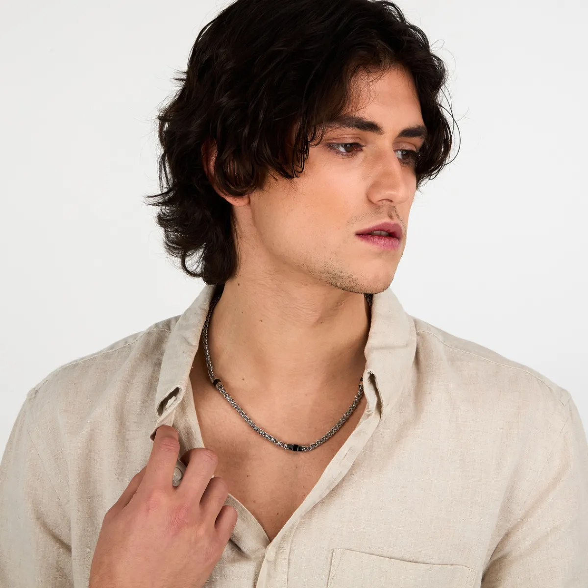 Sector Collier en acier-Homme Bijoux