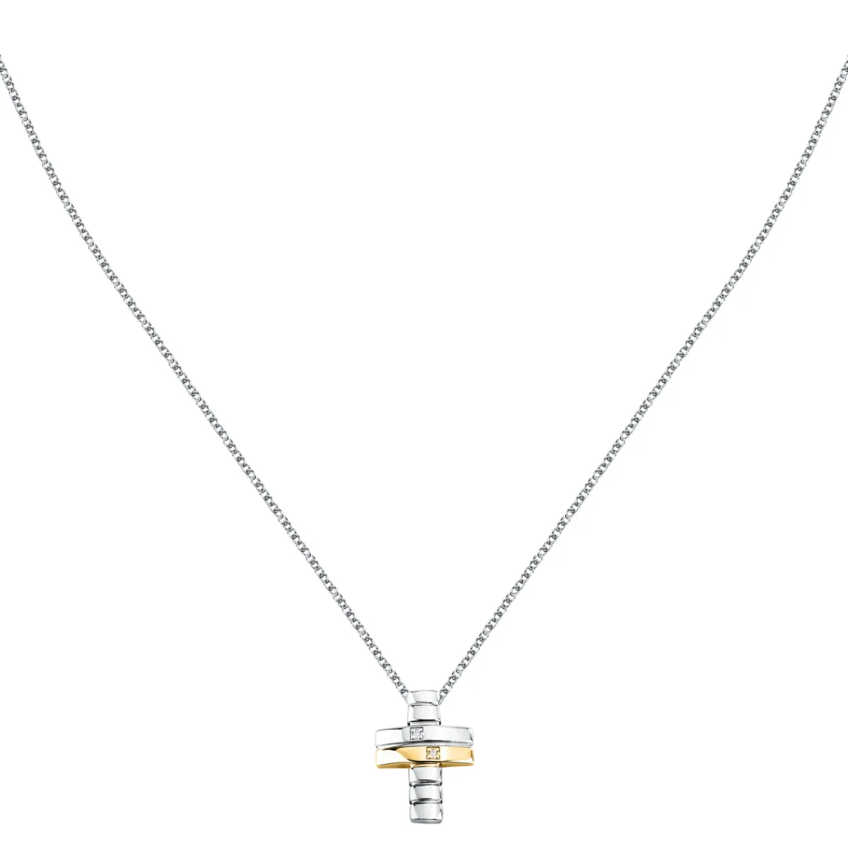 Morellato Collier en argent 925/1000 recyclé et diamant-Homme Bijoux