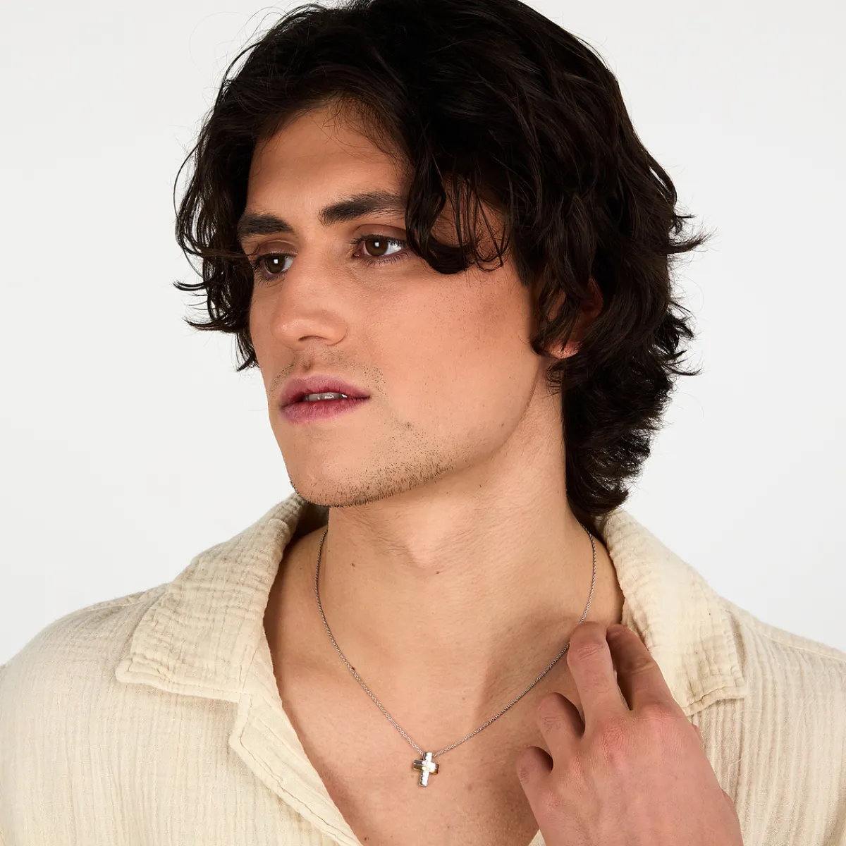 Morellato Collier en argent 925/1000 recyclé et diamant-Homme Bijoux