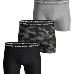 Björn Borg Cotton Stretch Boxers 3Pack Grey-Homme Caleçons