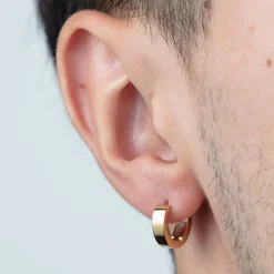 Lotus Créoles style homme acier doré-Homme Bijoux