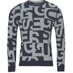 Guess DENNY CN LS ALLOVER-Homme Pulls & Gilets