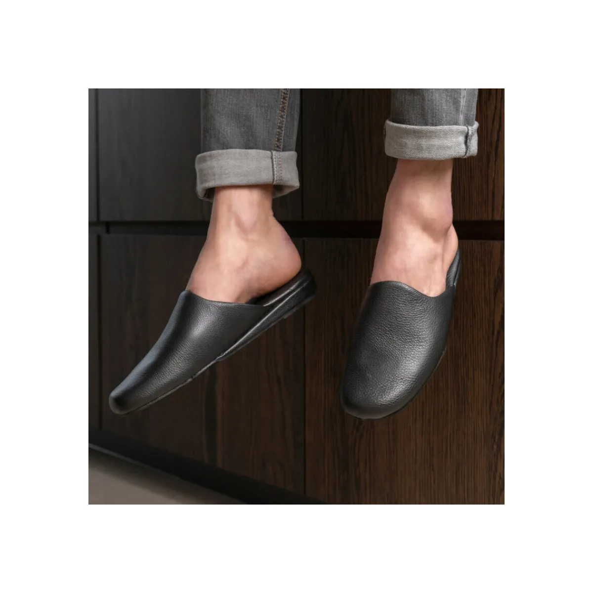 Heller DIN/1313_001-Homme Pantoufles / Chaussons