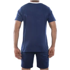 Serge Blanco Ensemble homme Pyjama court T-shirt col tunisien Vintage-Homme Pyjamas