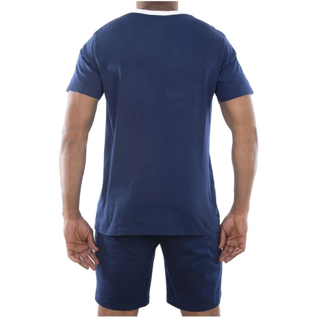 Serge Blanco Ensemble homme Pyjama court T-shirt col tunisien Vintage-Homme Pyjamas