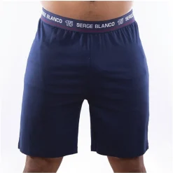 Serge Blanco Ensemble homme Pyjama court T-shirt col tunisien Vintage-Homme Pyjamas