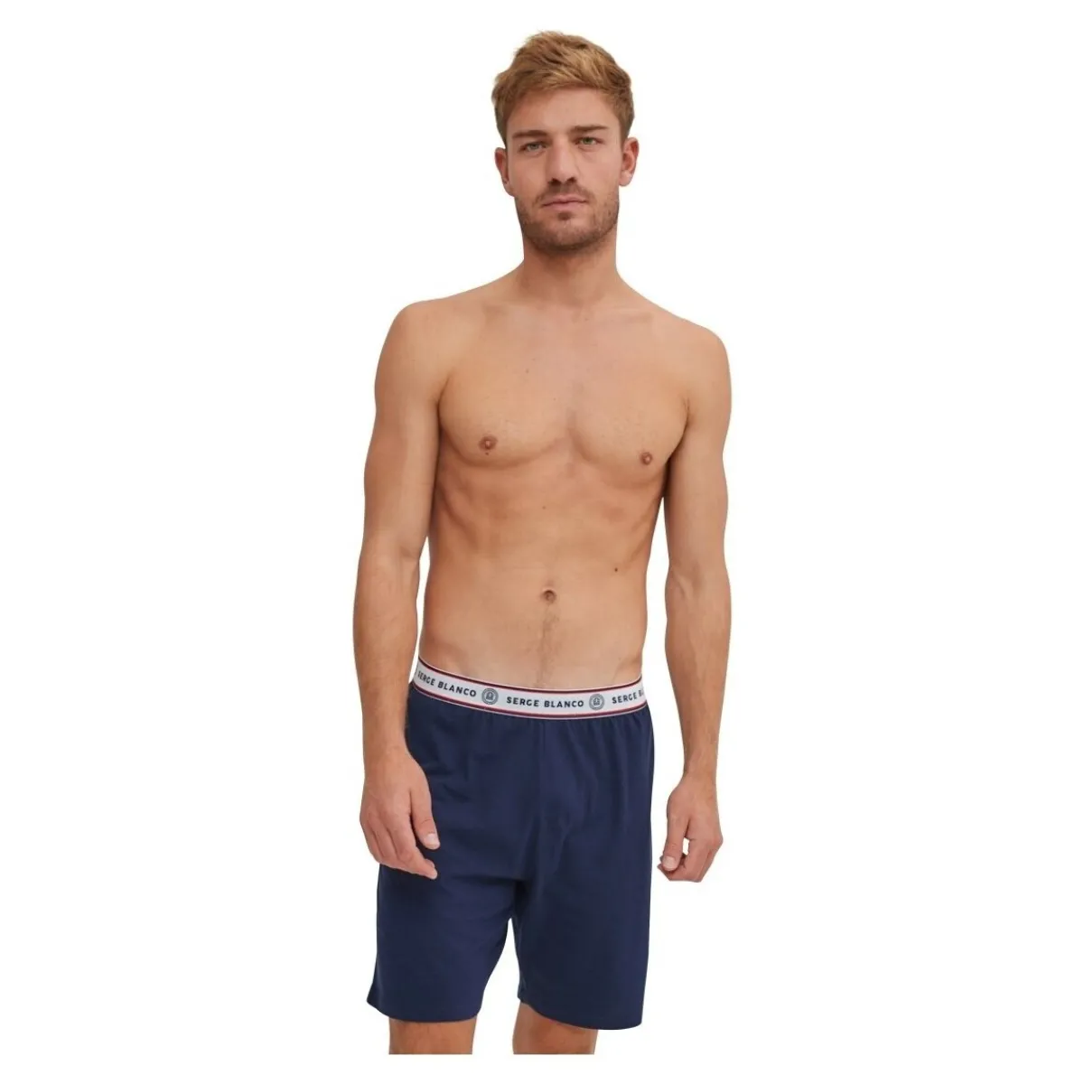 Serge Blanco Ensemble Pyjama court Tshirt col rond homme en coton-Homme Pyjamas