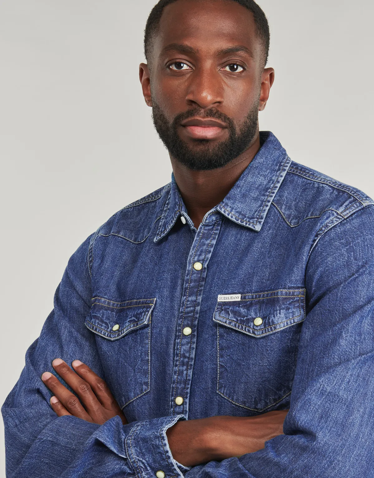 Guess GJ SLIM LS DENIM-Homme Chemises