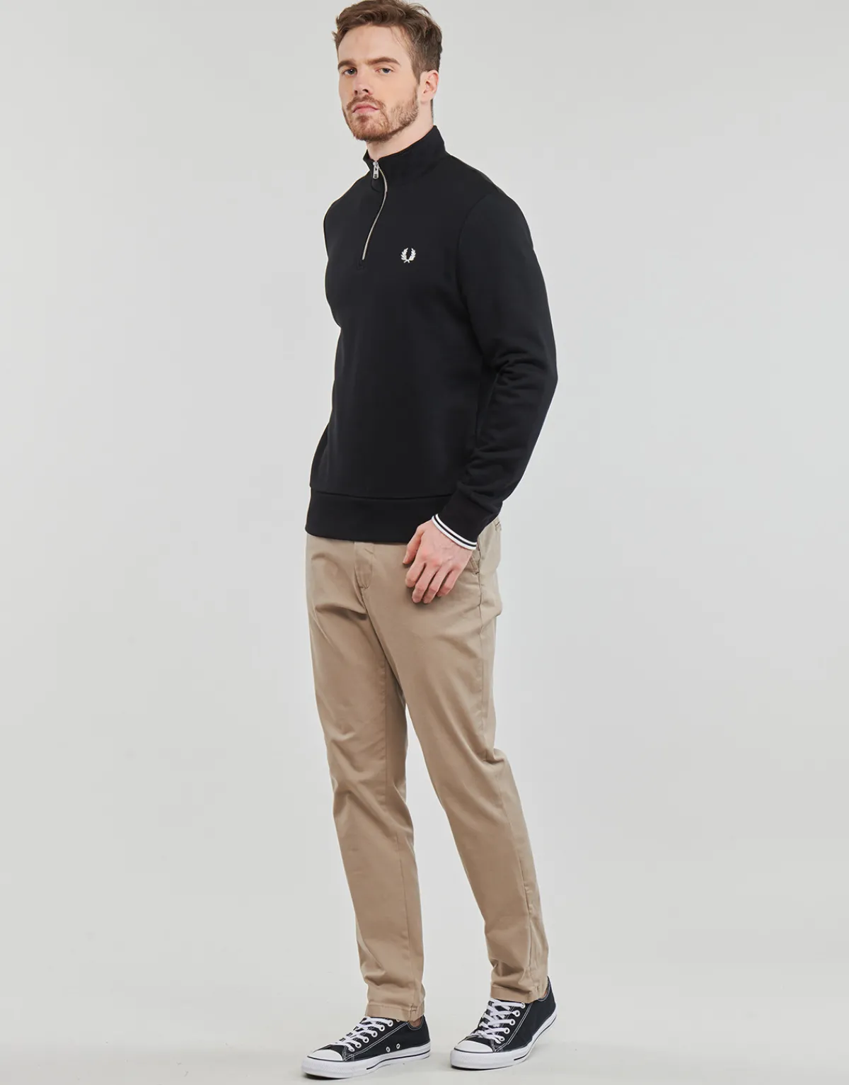 Fred Perry HALF ZIP SWEATSHIRT-Homme Sweats & Polaires