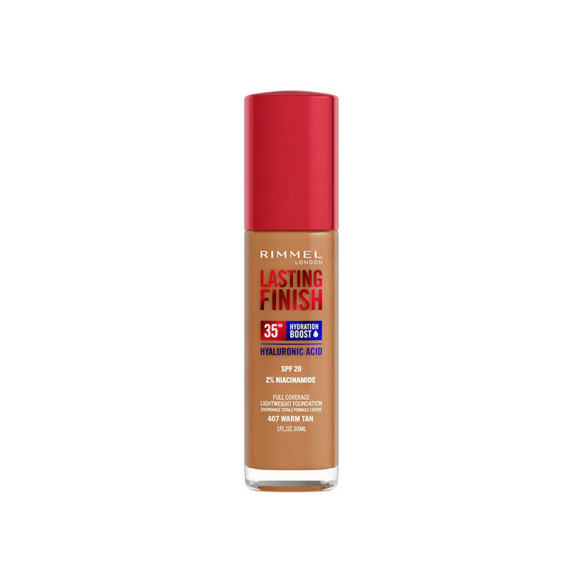 Rimmel London Lasting Finish Boost D&39;hydratation Spf20 407-warm Tan-Homme Maquillage Teint