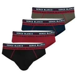 Serge Blanco Lot de 4 slips homme en coton French-Homme Slips